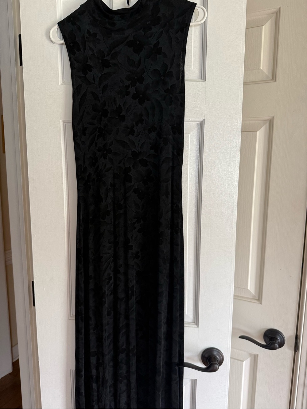 Sleeveless Black Floral Maxi Dress